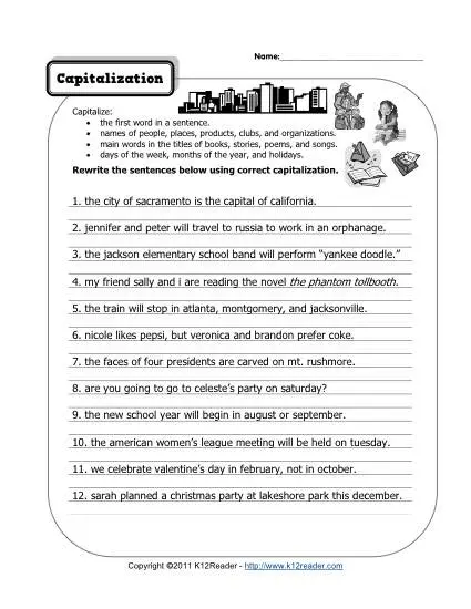 capitalization and punctuation worksheets pdf