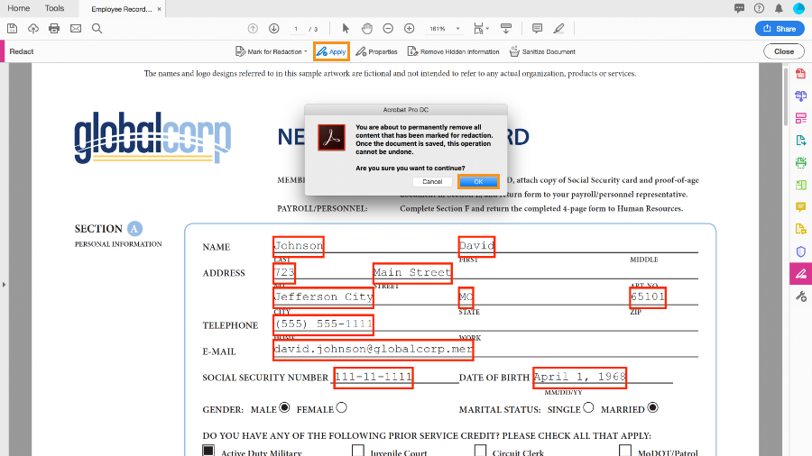 adobe pdf remove black redaction