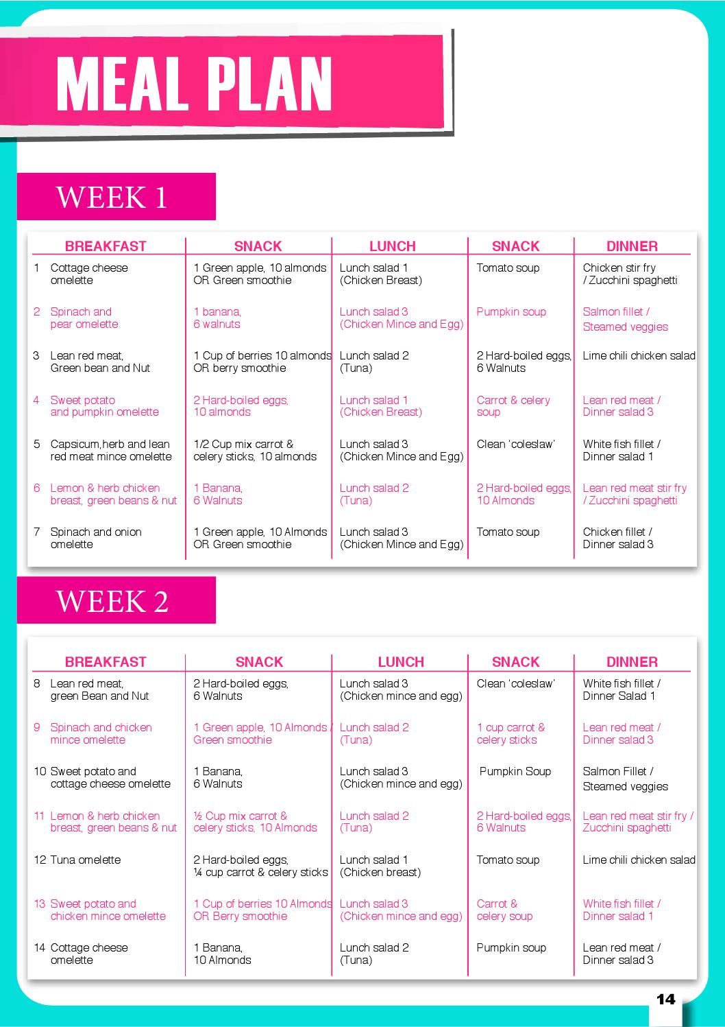 6 week shred diet plan pdf