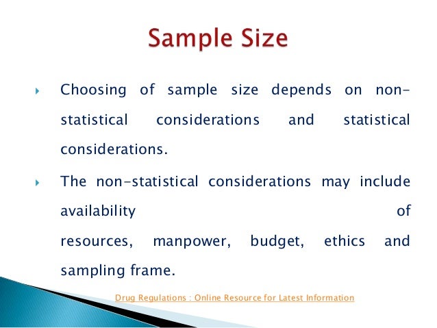 choosing sample size statistics