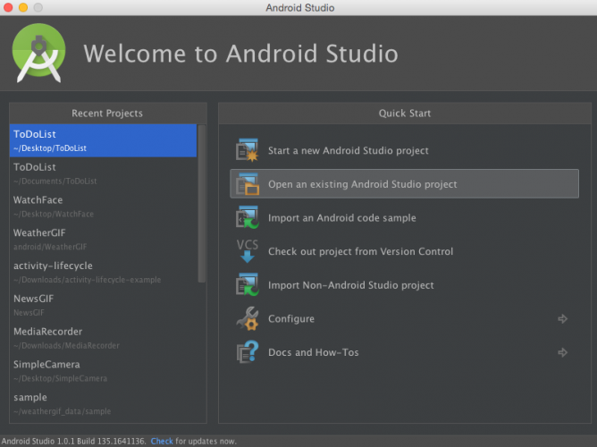 android studio sample projects