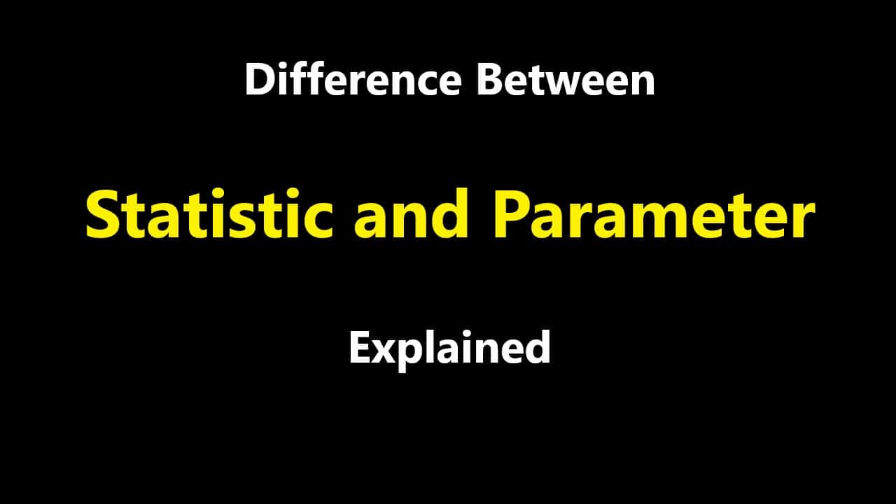 difference between parameter and statistics pdf